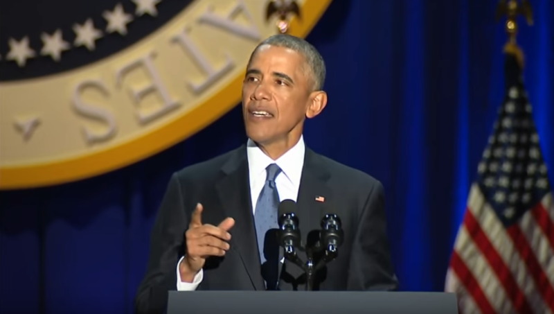 Barack Obama, en Chicago, durante su último discurso en público como presidente de los Estados Unidos. Foto: The White House / Wikimedia Commons
